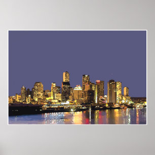 Poster Linha Do Rio abstrato Nova Orleans