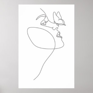 Poster Linha do rosto da mulher