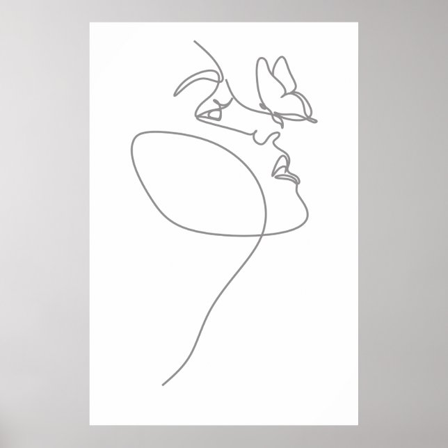 Poster Linha do rosto da mulher (Frente)