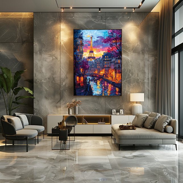 Poster Linha do Skyline da Cidade Moderna de Paris - Post (Criador carregado)