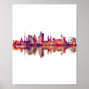 Poster Linha do Skyline da Suiça Basileia