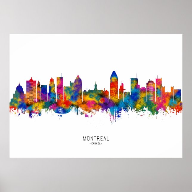 Poster Linha do Skyline do Canadá Montreal (Frente)