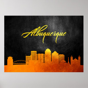 Poster Linha do Skyline Dourada do Novo México