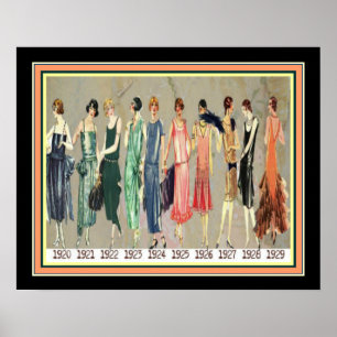 Poster Linha do tempo da moda Deco Roaring 2001 16 x20