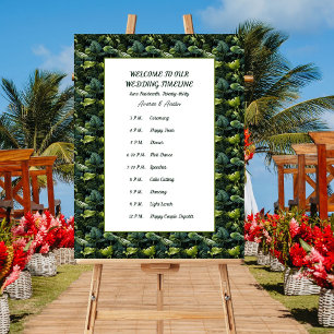 Poster Linha do Tempo de Casamento das Folhas Verdes Trop