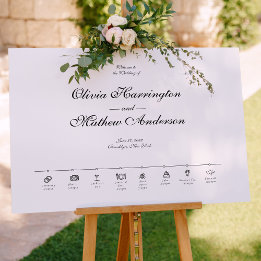 Poster Linha do Tempo de Casamento de Script Formal Elega