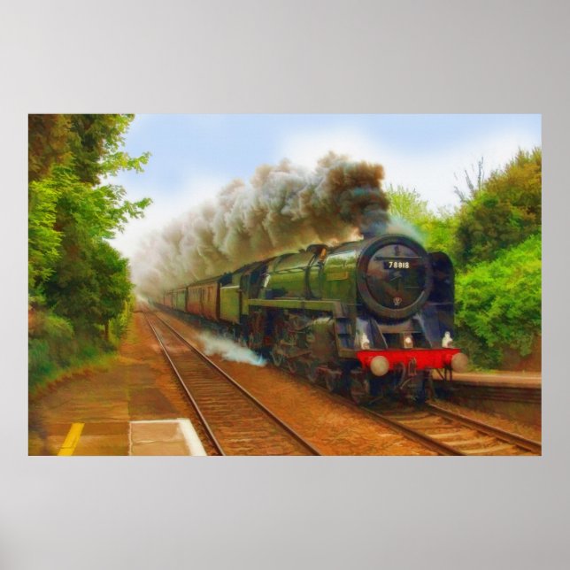 Poster Linha ferroviária britânica "Steam Train Art IV" (Frente)