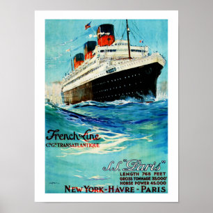 Poster Linha francesa ~ ss Paris