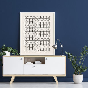Poster Linha geométrica bonito trabalho no preto e no