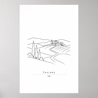 Poster Linha Mínima da Toscana | Campo Italiano