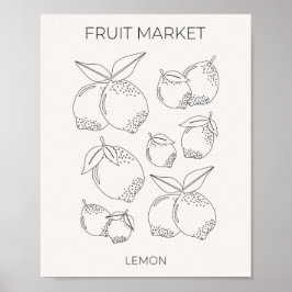 Poster Linha Mínima do Mercado da Fruta de Limão