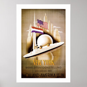 Pôster Linha New York de Holland América