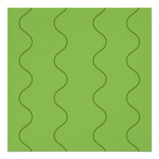 Pôster Linha Ondulada Groovy Verde Abstrata Moderna Minim