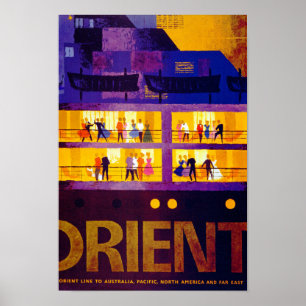 Poster Linha partido de Oriente do ~ na plataforma