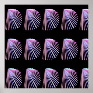 Poster Linha Roxa Art Beach Seashell Design
