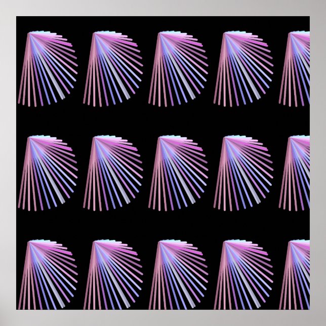 Poster Linha Roxa Art Beach Seashell Design (Frente)