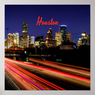 Poster Linha Skyline da cidade de Houston Texas