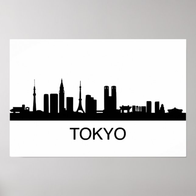Poster Linha Skyline de Tóquio do Japão - Linha Skyline d (Frente)
