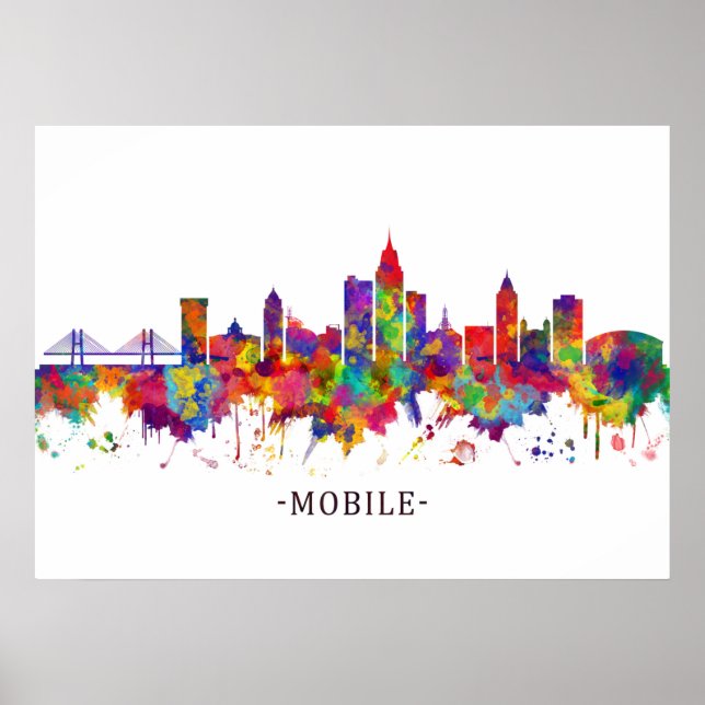 Poster Linha Skyline do Alabama (Frente)