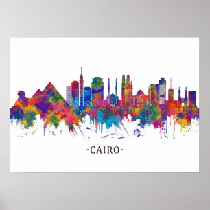 Poster Linha Skyline do Cairo no Egito