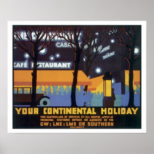 Pôster Linha viagens vintage Sul