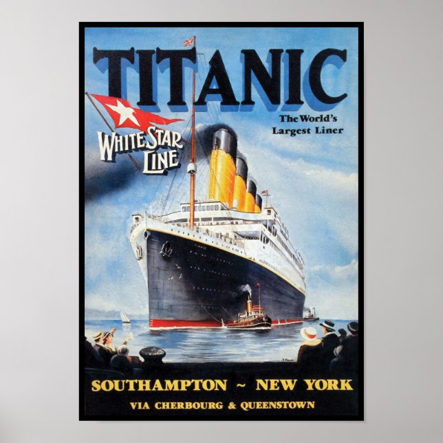 Pôster Linha White Star Titanic - Maior Liner do Mundo (Frente)