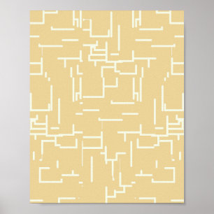 Poster Linhas Abstratas Minimalistas Amarelas