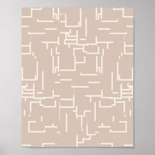 Poster Linhas Abstratas Minimalistas Neutras Bege