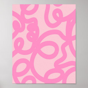 Poster Linhas Abstrato cor-de-rosa