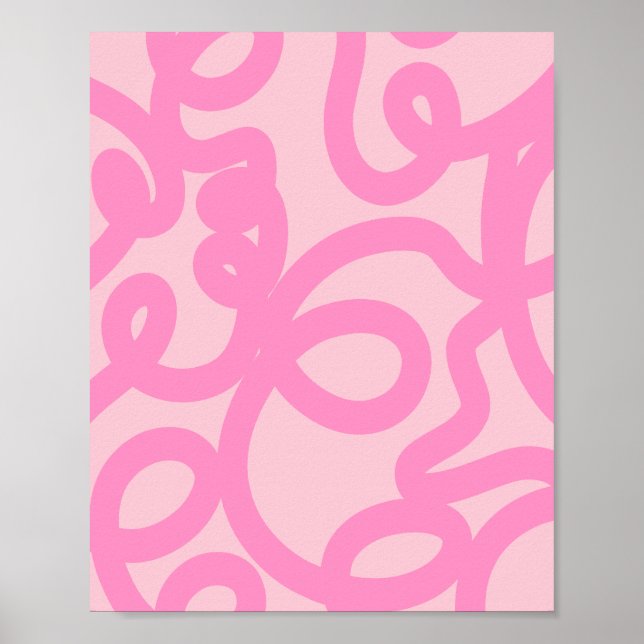 Poster Linhas Abstrato cor-de-rosa (Frente)