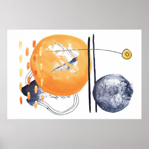 Poster Linhas Abstrato Geométricas Modernas de Formas de 