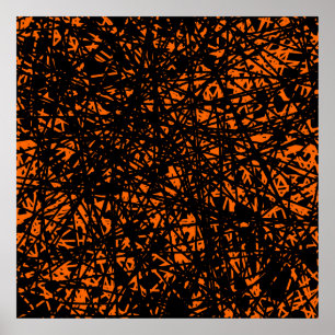 Pôster Linhas abstrato - Laranja