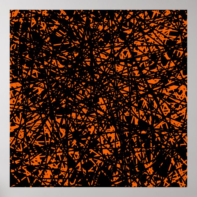 Pôster Linhas abstrato - Laranja (Frente)