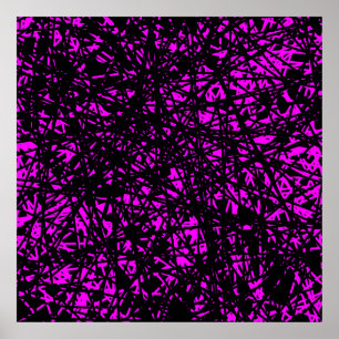 Poster Linhas abstrato - Magenta