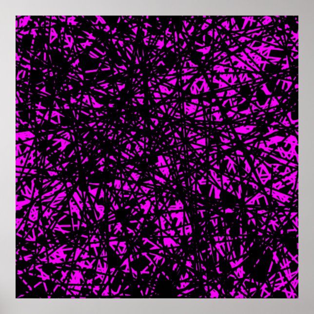 Poster Linhas abstrato - Magenta (Frente)