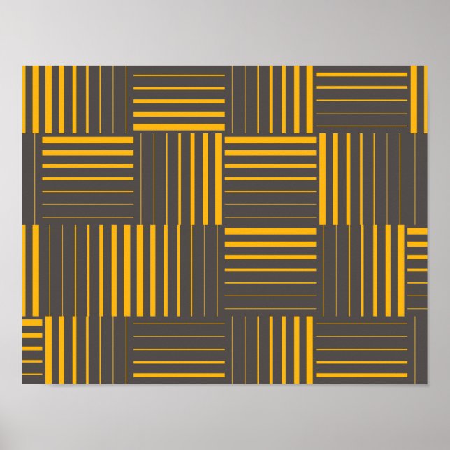 Poster Linhas amarelas, legal, únicas, modernas e moderna (Frente)