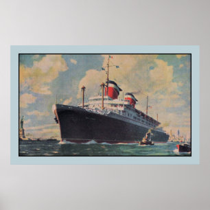 Poster Linhas aquarelle dos Estados Unidos dos SS Améric
