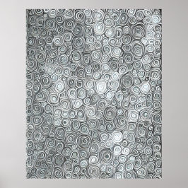 Poster Linhas brancas de cinzas Abstrato linear modernas