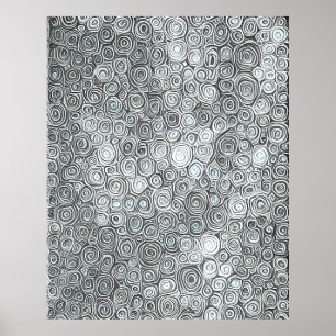 Poster Linhas brancas de cinzas Abstrato linear modernas