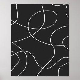 Poster Linhas brancas em preto