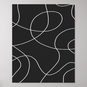 Poster Linhas brancas em preto