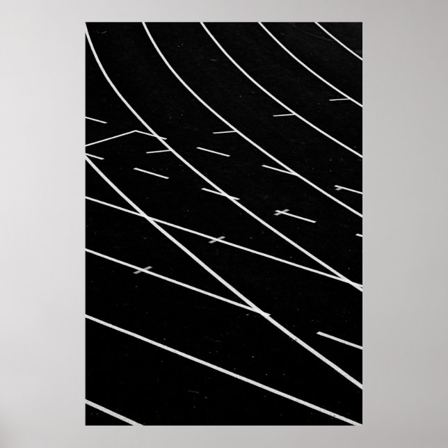 Poster Linhas brancas no campo de via (Frente)