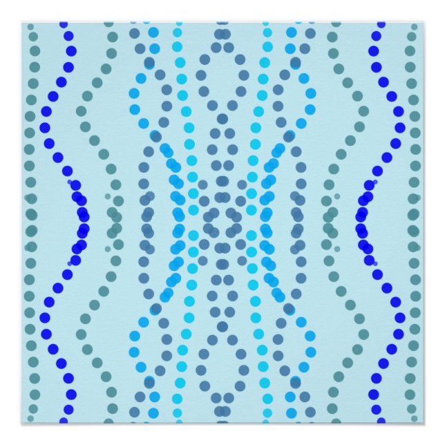 Pôster Linhas de ponta verticais azuis (Frente)