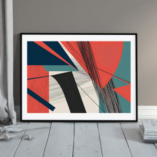 Poster Linhas de Tensão: Impacto Moderno na Abstrato
