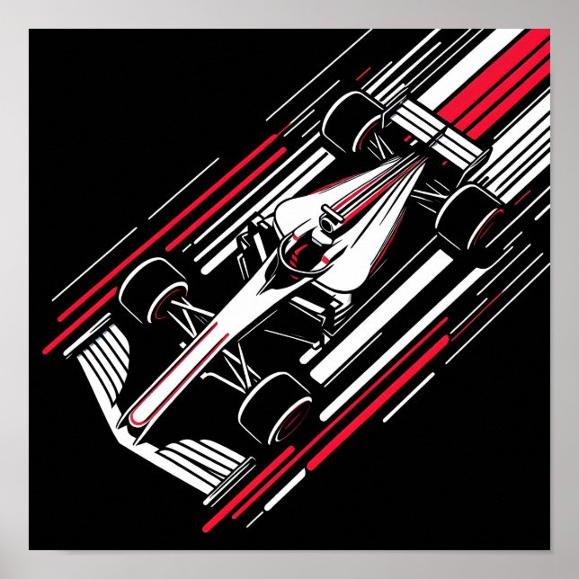 Poster Linhas de Velocidade de Carro de Corrida de Fórmul (Frente)