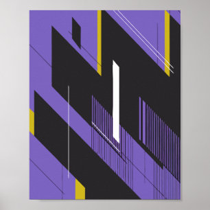 Poster Linhas Dinâmicas e Cores de Contraste
