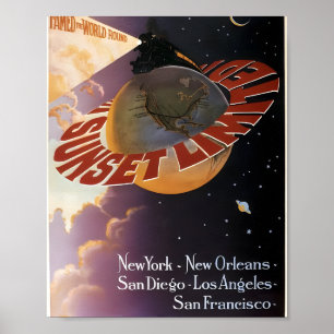 Poster Linhas do Pacífico Sul - viagem Retroativo