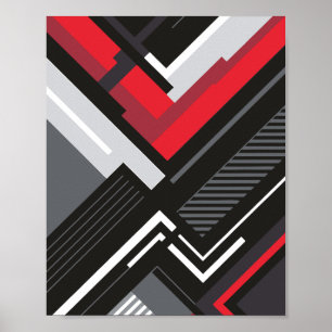Poster Linhas e Ângulos Geométricos Ousados