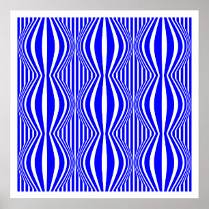 Pôster Linhas e esferas de arte operacionais 02 - Azul e 