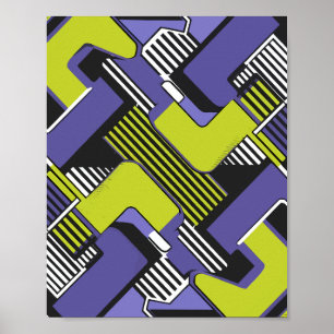 Poster Linhas e Formas de Abstrato Geométrica